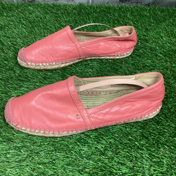 COACH Casey Leather Espadrilles in Bright Coral (Salmon/Pink) 8B - Picture 5 of 14